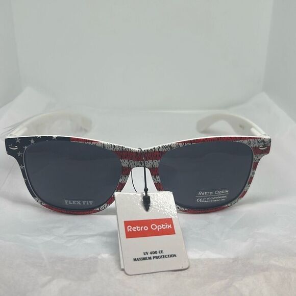 Retro Optix Patriotic Patriotic -Pattern Sunglasses – UV400 Protection - Picture 3 of 3
